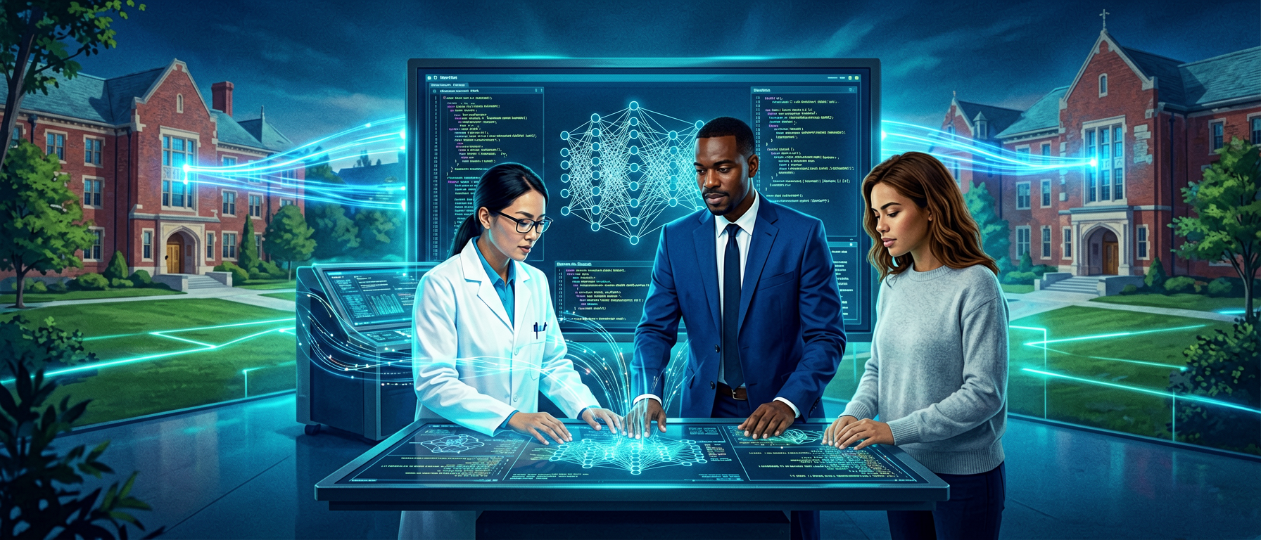 Diverse research computing team collaborating across a consortium